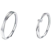 Interweave Mobius Silver Couple Ring for Women